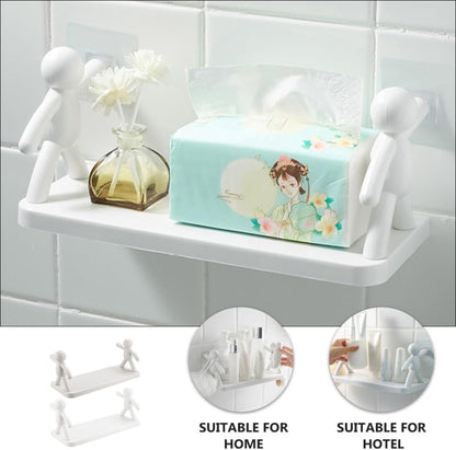 2 Mounted Hook Rack Floating Wall Shelves for Bedroom Bathroom Kitchen