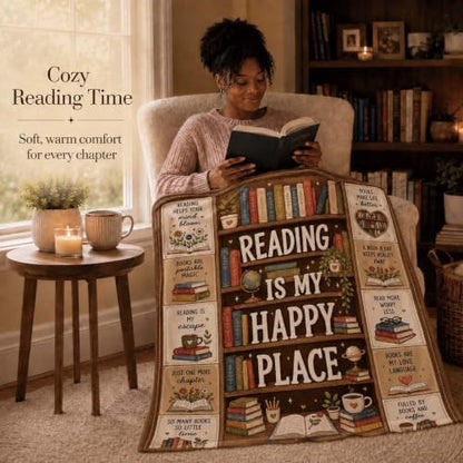 Book Lovers Gifts Reading Blanket 50×60in Bookworm Throw Blanket