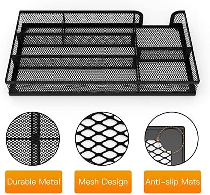 Desk Drawer Organizer, Small Metal Mesh Drawer Organizer Tray, Office