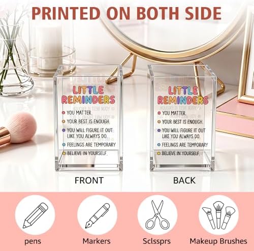 Motivational Little Reminders You Matter Acrylic Pencil Holder Cup