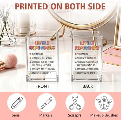 Motivational Little Reminders You Matter Acrylic Pencil Holder Cup