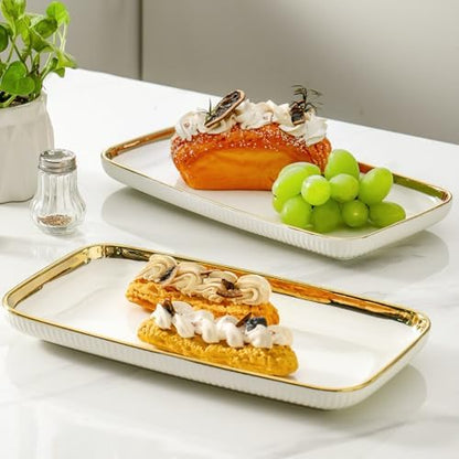 LETAOTAO Serving Platters, Ceramic Serving Platters Set of 4, 12 Inch