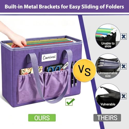 abcxgood Desktop File Organizer Box,Collapsible Hanging Filing