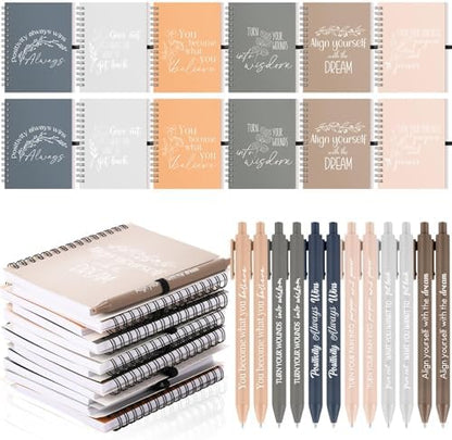 Resurhang Bulk Inspirational Spiral Notebooks with Pen for Teacher