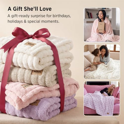 Bedsure Cloud Bubble Throw Blanket, Christmas Decor Gifts, Pink