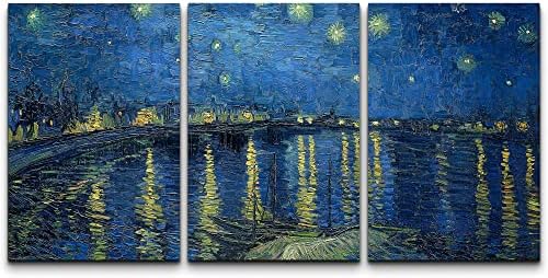 wall26 Canvas Print Wall Art Set Starry Night Over The Rhone by