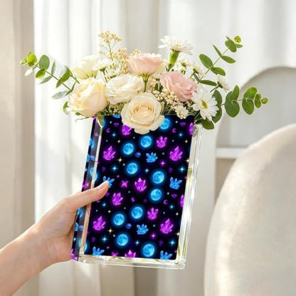 Book-Shaped Acrylic Vase, Purple Moon Crystals Sky