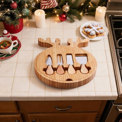 Remerry Christmas Serving Platter Cutting Board Set, Christmas Serving