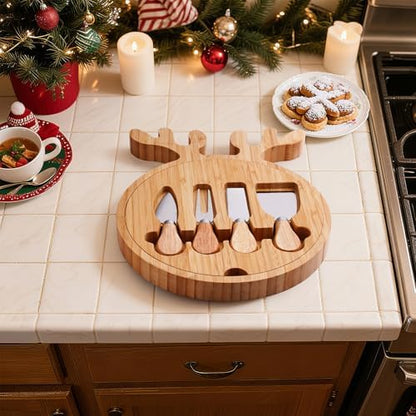 Remerry Christmas Serving Platter Cutting Board Set, Christmas Serving
