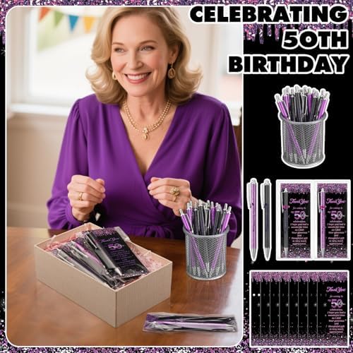 Sayglossy 30 Sets 50th Birthday Party Favors for Guests Pens with