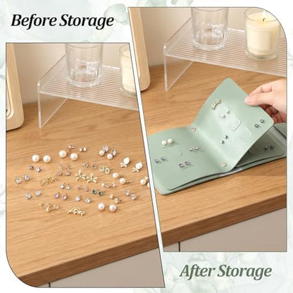 Earring Holder Organizer with Foldable Book Design Stud Jewelry Travel