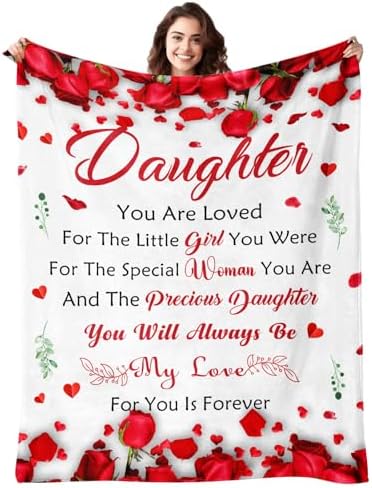 Daughter Birthday Gifts from Mom or Dad, To My Daughter Blanket, 50" x