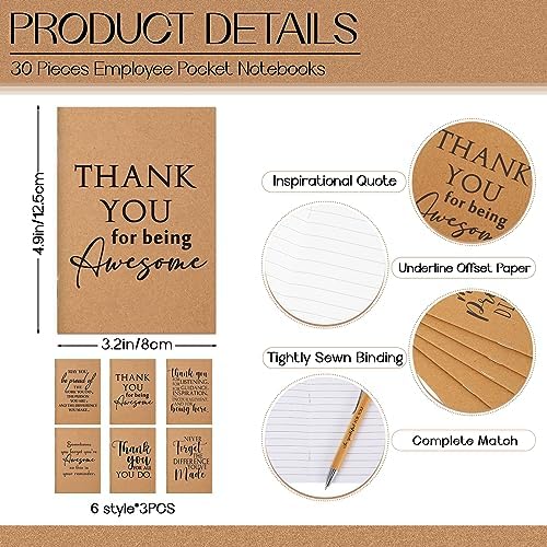 Teling 30 Sets Employee Appreciation Gifts Include Thank You Notebook