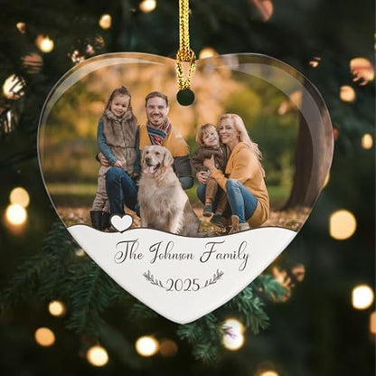Custom Family Glass Ornament 2026, Personalized Christmas Ornaments