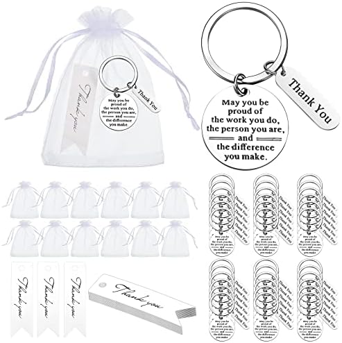 Yinkin 150 Pcs Employee Appreciation Gifts Bulk Thank You Keychains