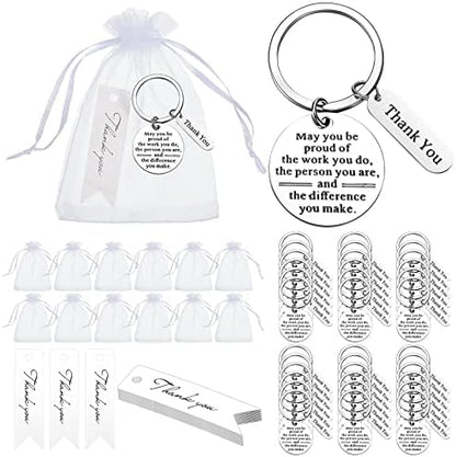 Yinkin 150 Pcs Employee Appreciation Gifts Bulk Thank You Keychains