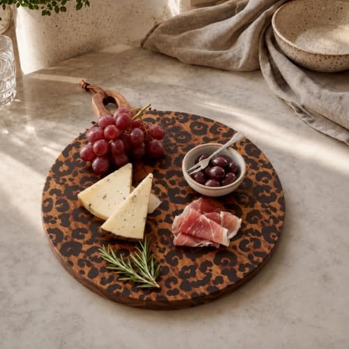 Nuenen Leopard Print Cutting Board, Cheetah Kitchen Dinnerware Serving
