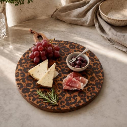 Nuenen Leopard Print Cutting Board, Cheetah Kitchen Dinnerware Serving