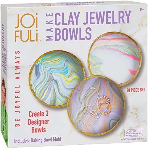 JOiFULi Make Your Own Clay Jewelry Bowls Arts and Crafts Kit for Girls