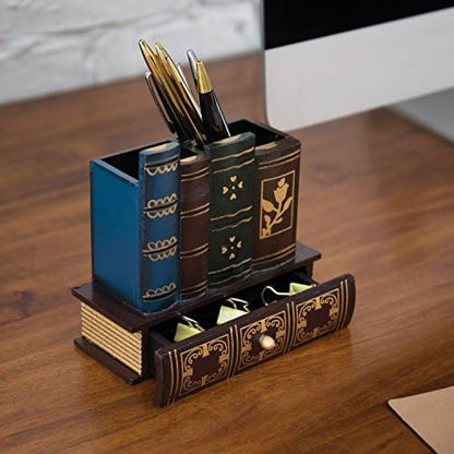 MyGift Decorative Desk Organizer Pen and Pencil Holder with Storage