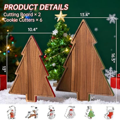Christmas Charcuterie Board, Acaia Wooden Cutting Boards for Kitchen