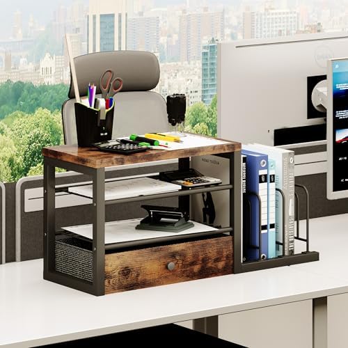 Homeiju Wood Desk Organizer with Drawers, Desk File Organizer with 3