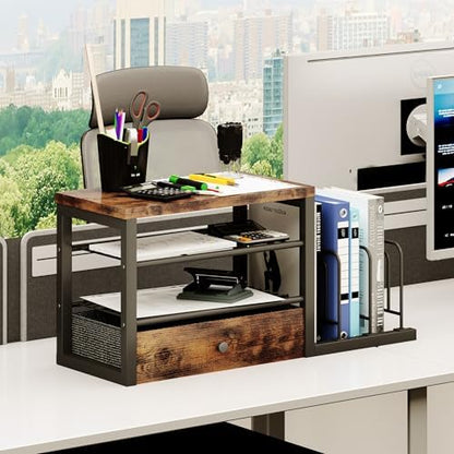 Homeiju Wood Desk Organizer with Drawers, Desk File Organizer with 3