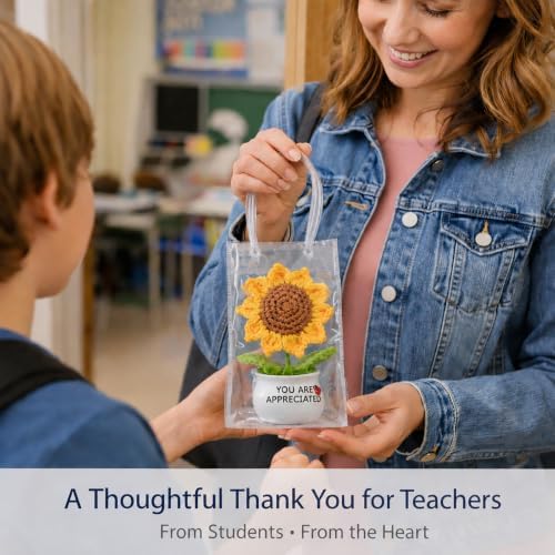 Crochet Sunflower Teacher Gift, Thank You & Appreciation Gift for