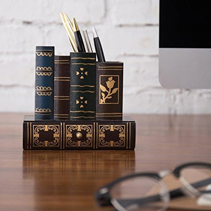 MyGift Decorative Desk Organizer Pen and Pencil Holder with Storage