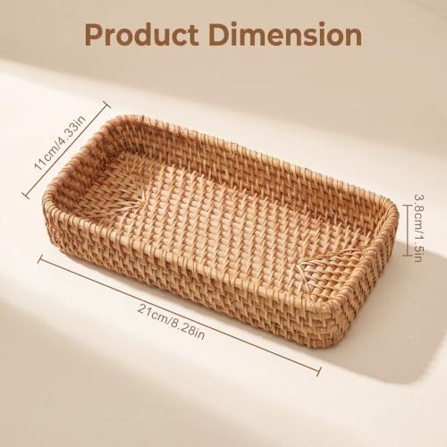 Small Rattan Basket for Entryway Table Coffee Table Living Room