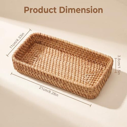 Small Rattan Basket for Entryway Table Coffee Table Living Room
