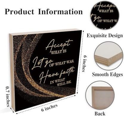 Black Gold Wood Box Sign, Motivational Gifts for Women, Inspirational