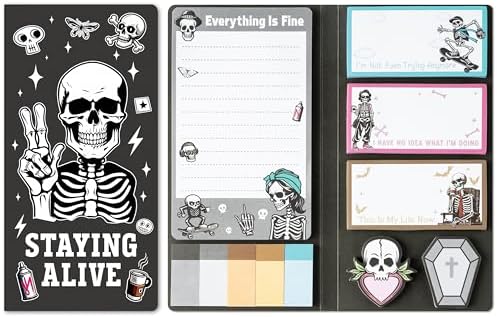 B1ykin Sticky Notes Set - 550 Sheets Memo Writing Pad Funny Skeleton