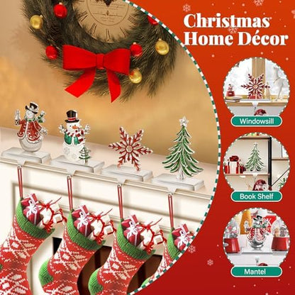 Loncaster Set of 4 Christmas Stocking Holders for Mantle, Christmas