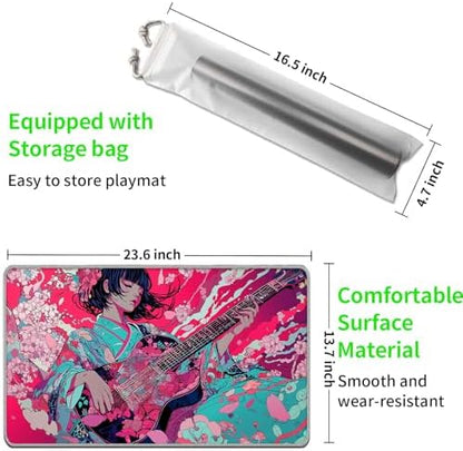MTG Playmat 24"x14" with Storage Bag, Machine Washable Non-Slip Rubber