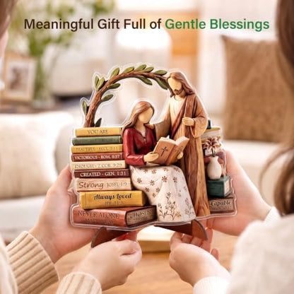 Religious Gifts for Women, God Says I Am Bible Verse Desk Decor for