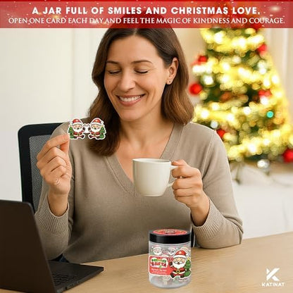 Positive Tree Jar, 60 Christmas Affirmation Cards, for Coworkers