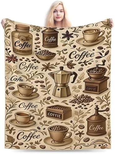 Coffee Blanket Cafe Throw Blanket Food Soft Cozy Fleece Fuzzy Stuff