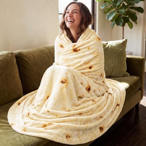 Utopia Bedding Burrito Tortilla Blanket, Funny Food Throw Blanket