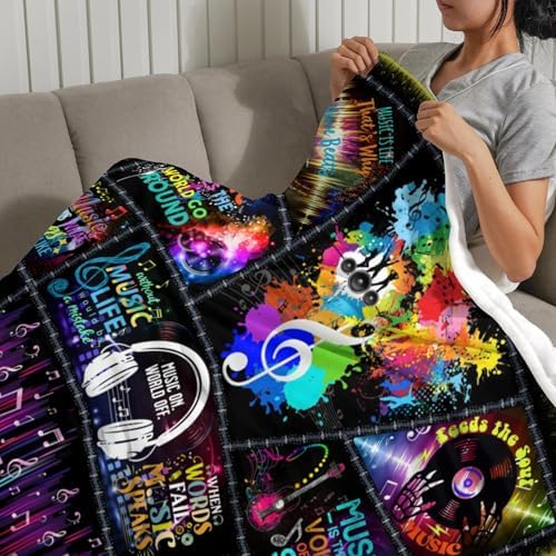 Music Gifts for Men Women,Music Blanket Gifts For Musical Lovers