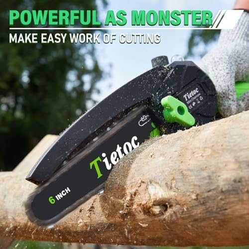 Tietoc Chainsaw 6 Inch Mini Electric Chainsaw Cordless Battery