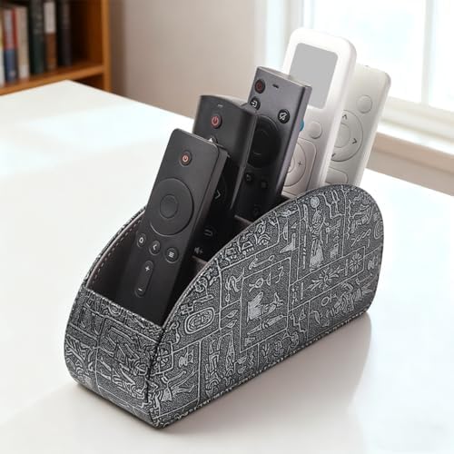 Remote Control Holder with 5 Compartments, Upgraded PU Leather TV