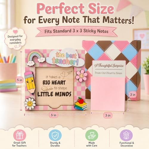Sticky Note Holder for Desk, Teacher Sticky Note Holder, Teacher Desk