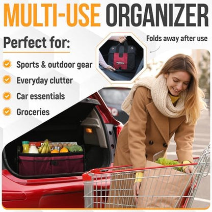FORTEM Trunk Organizer - Collapsible Car Organizer & Storage Bag for