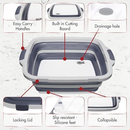 KITCHEN PERFECTION Collapsible XL Smoker & BBQ Prep Tub with Locking