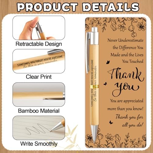 gisgfim 30 Sets Employee Appreciation Gift Bulk Inspirational Bamboo