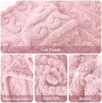 Wearable Blanket Sherpa Fleece Shawl Blanket with Pockets Blanket