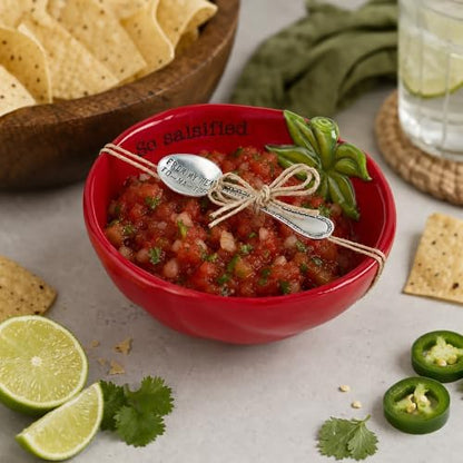 Mud Pie Fiesta Dip Bowl Set, Tomato, 5" X 6"