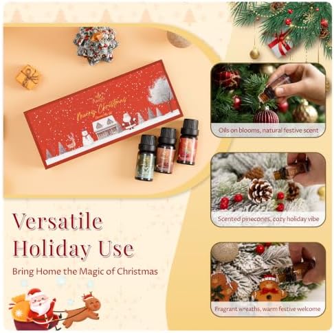 Auelife Christmas Essential Oils Set for Diffuser for Home, 6 * 10ml