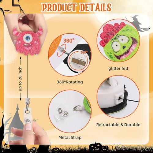 Fancy Land Halloween Badge Reels Retractable ID Name Badge Holders